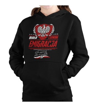 BLUZA DZIECIĘCA Z KAPTUREM EMIGRACJA